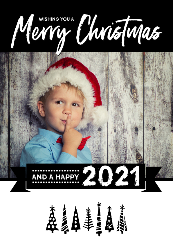 Kerstkaart happy 2020 bomen - Kerstkaarten Kerstkaarten - Kerstkaart happy 2020 bomen