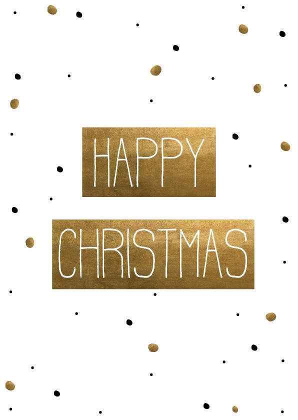 Kerstkaart Happy Christmas Confetti goud - Kerstkaarten Kerstkaarten - Kerstkaart Happy Christmas Confetti goud