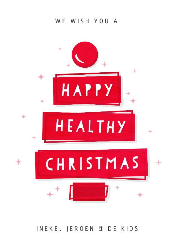 Kerstkaarten - Kerstkaart happy healthy Christmas - goede doel CliniClowns