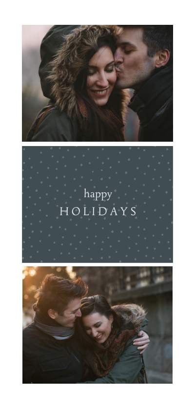 Kerstkaart 'happy holidays' met foto's en stippen - Kerstkaarten Kerstkaarten - Kerstkaart 'happy holidays' met foto's en stippen