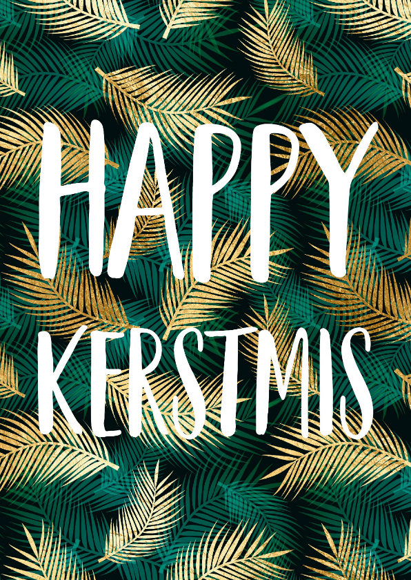 Kerstkaart Happy kerstmis botanisch - Kerstkaarten Kerstkaarten - Kerstkaart Happy kerstmis botanisch