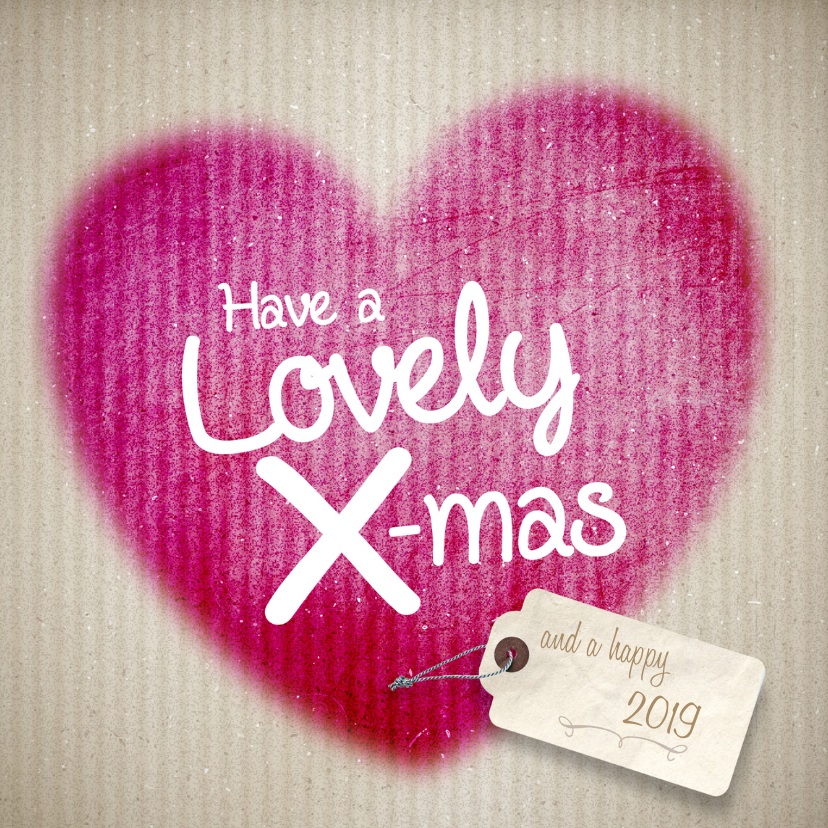 Kerstkaart - Hart-Lovely X-mas - Kerstkaarten Kerstkaarten - Kerstkaart - Hart-Lovely X-mas