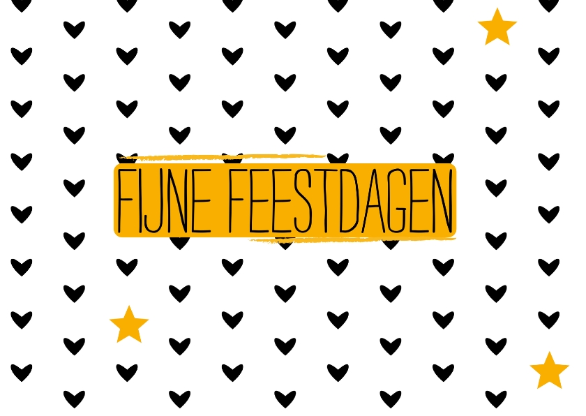 Kerstkaart hartjes sterren - Kerstkaarten Kerstkaarten - Kerstkaart hartjes sterren