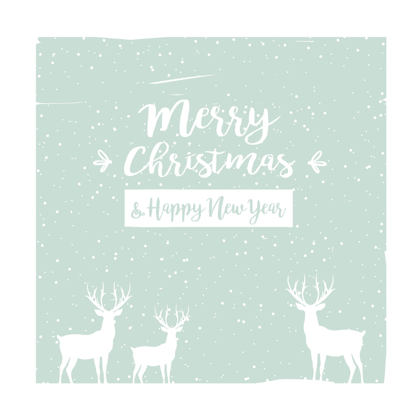Kerstkaart hertjes mint - Kerstkaarten Kerstkaarten - Kerstkaart hertjes mint