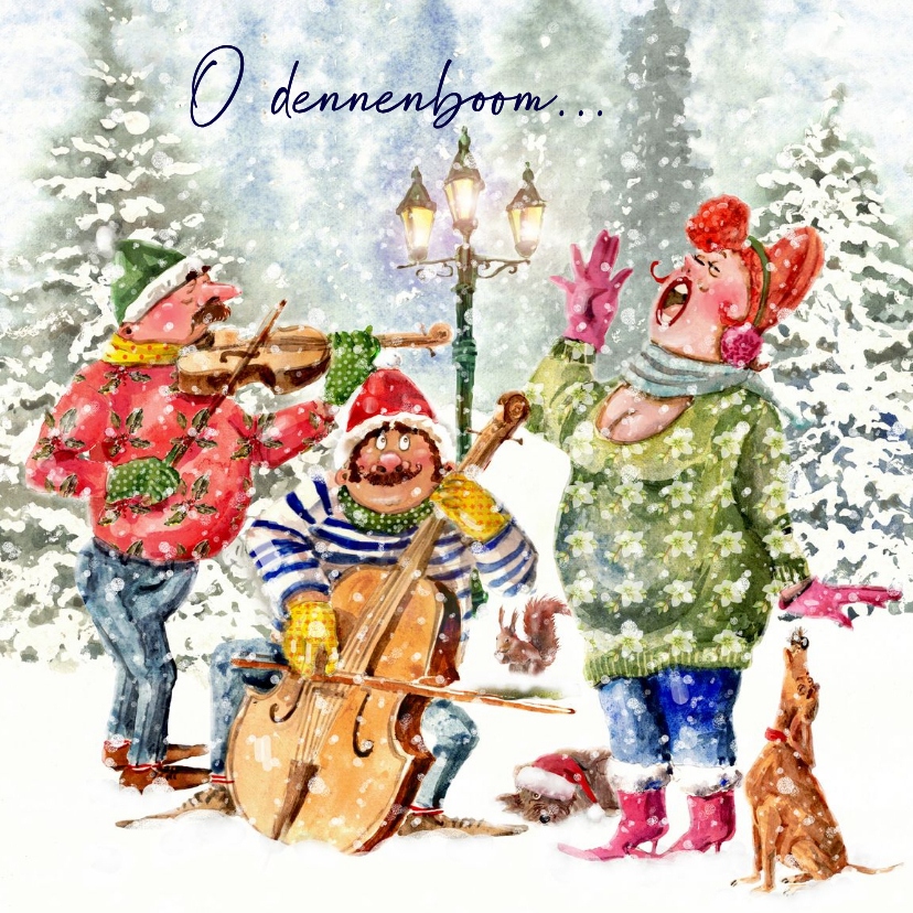 Kerstkaart het kerstorkest - Kerstkaarten Kerstkaarten - Kerstkaart het kerstorkest