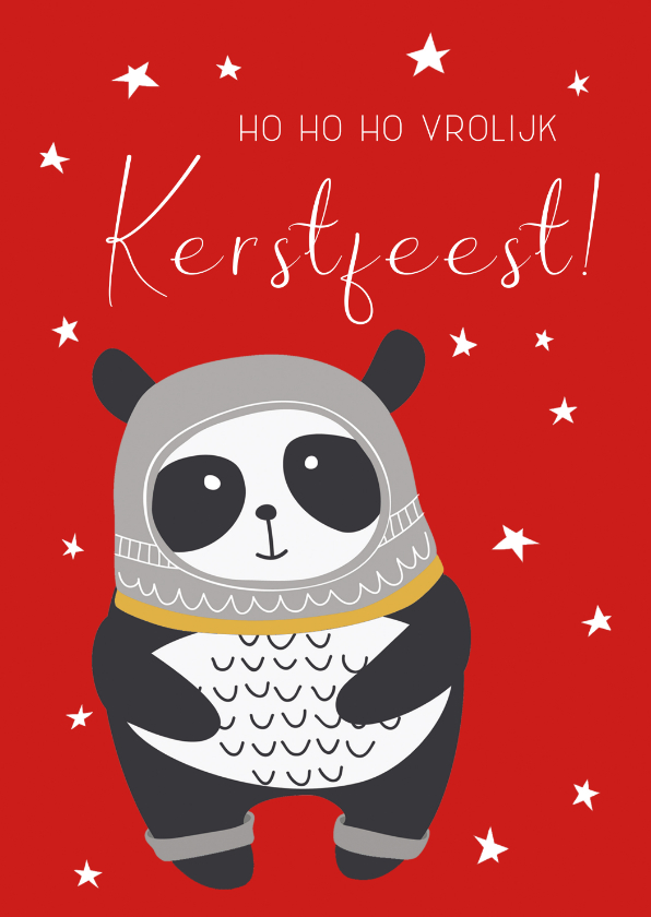 Kerstkaart Ho Ho Ho Vrolijk kerstfeest - Kerstkaarten Kerstkaarten - Kerstkaart Ho Ho Ho Vrolijk kerstfeest