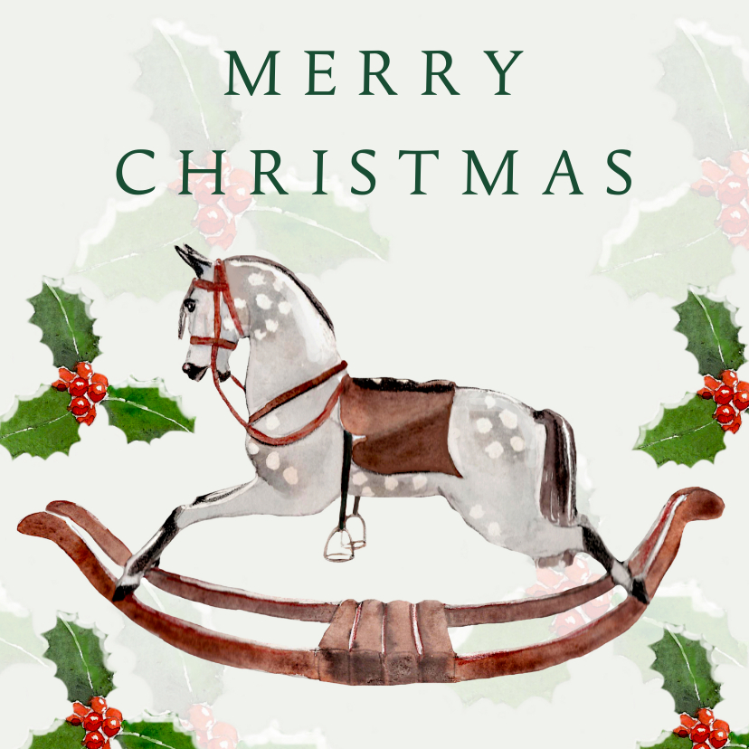 Kerstkaart Hobbelpaard - Kerstkaarten Kerstkaarten - Kerstkaart Hobbelpaard