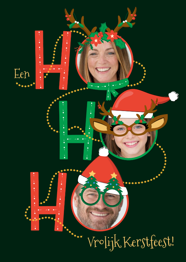 Kerstkaart humor verkleedfeest portretten met kerst props - Kerstkaarten Kerstkaarten - Kerstkaart humor verkleedfeest portretten met kerst props