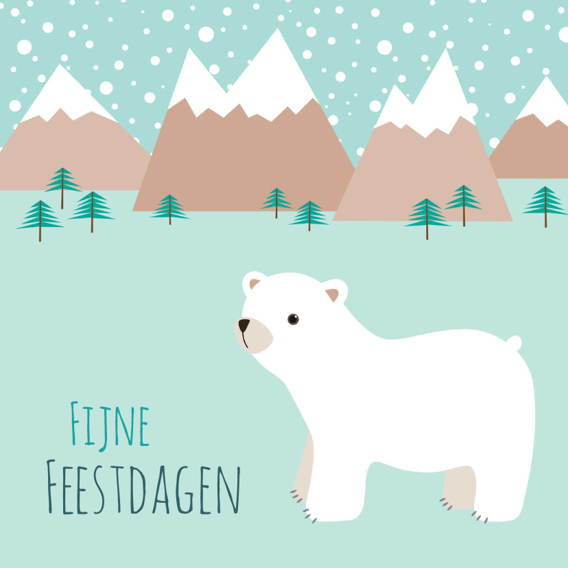 Kerstkaart ijsbeer - HB - Kerstkaarten Kerstkaarten - Kerstkaart ijsbeer - HB