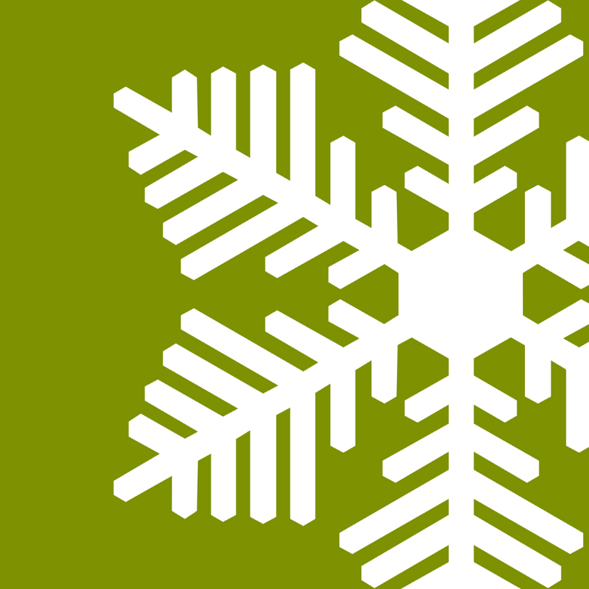 Kerstkaart ijskristal strak groen - Kerstkaarten Kerstkaarten - Kerstkaart ijskristal strak groen