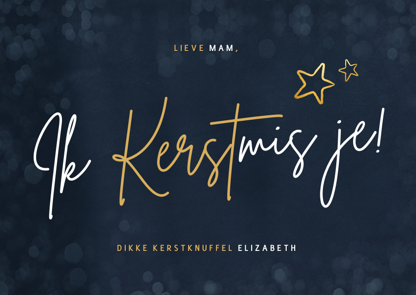 Kerstkaarten - Kerstkaart ik kerst-mis je! - niet samen kunnen zijn