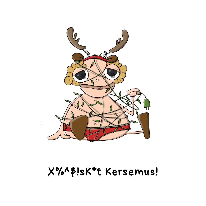 Kerstkaarten - Kerstkaart k*t(@$^ kersemus kaart