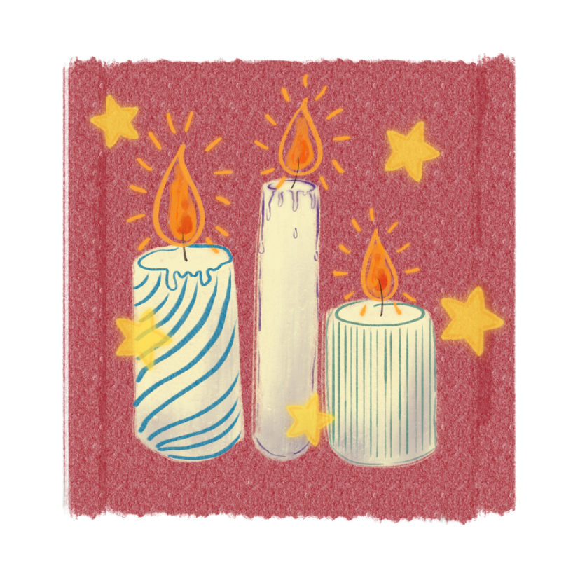 Kerstkaarten - Kerstkaart kaarsen Duchenne Parent Project 