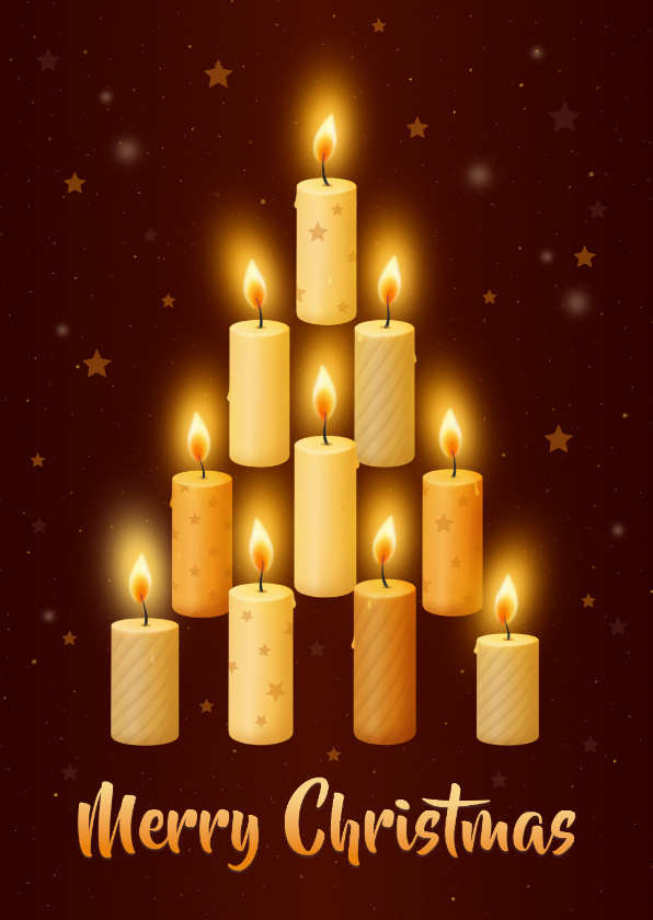 Kerstkaart kaarsen kerstboom - Kerstkaarten Kerstkaarten - Kerstkaart kaarsen kerstboom