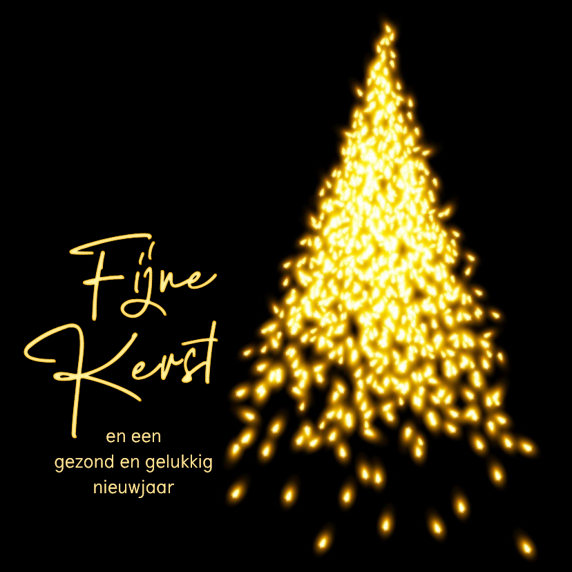 Kerstkaart kerstboom met lampjes en licht - Kerstkaarten Kerstkaarten - Kerstkaart kerstboom met lampjes en licht