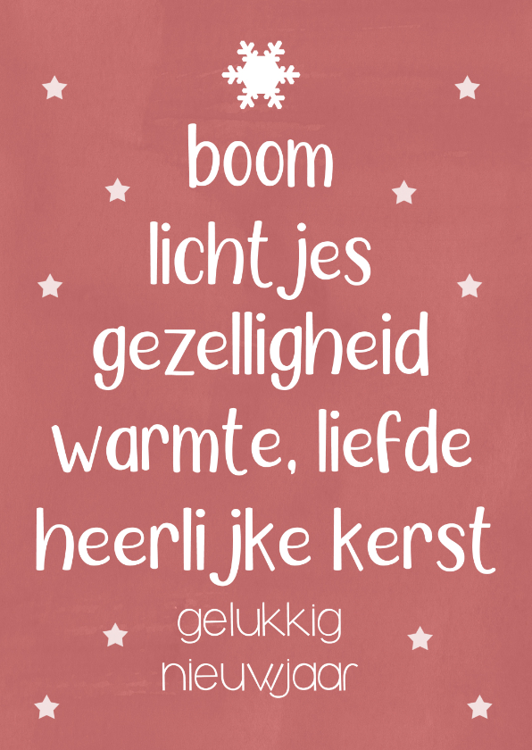 Kerstkaart Kerstboomtekst - Kerstkaarten Kerstkaarten - Kerstkaart Kerstboomtekst