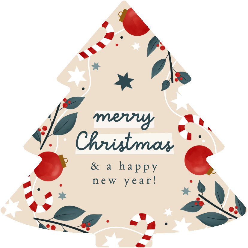 Kerstkaarten - Kerstkaart kerstboomvorm kerstbal zuurstok bonprix