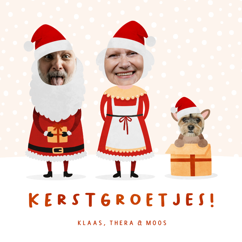 Kerstkaarten - Kerstkaart kerstfamilie met eigen foto's