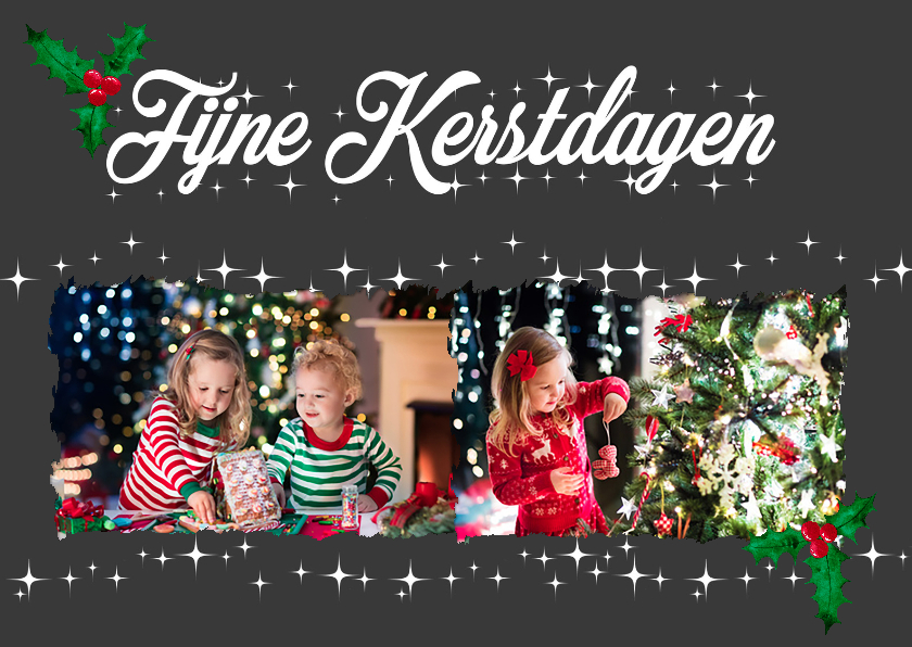 Kerstkaart kerstsfeer met 2 foto's - Kerstkaarten Kerstkaarten - Kerstkaart kerstsfeer met 2 foto's