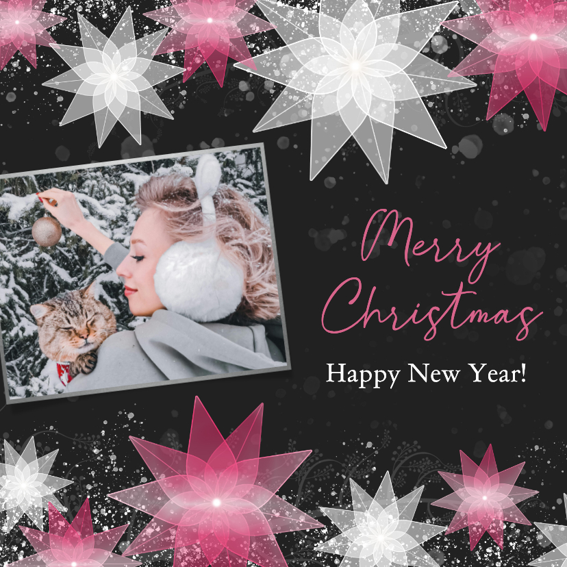 Kerstkaarten - Kerstkaart kerststerren fotokaart sier