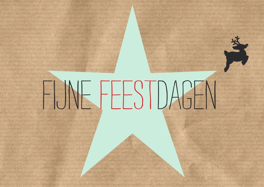 kerstkaart Kraft Fijne Feestdagen 17005 - Kerstkaarten Kerstkaarten - kerstkaart Kraft Fijne Feestdagen 17005