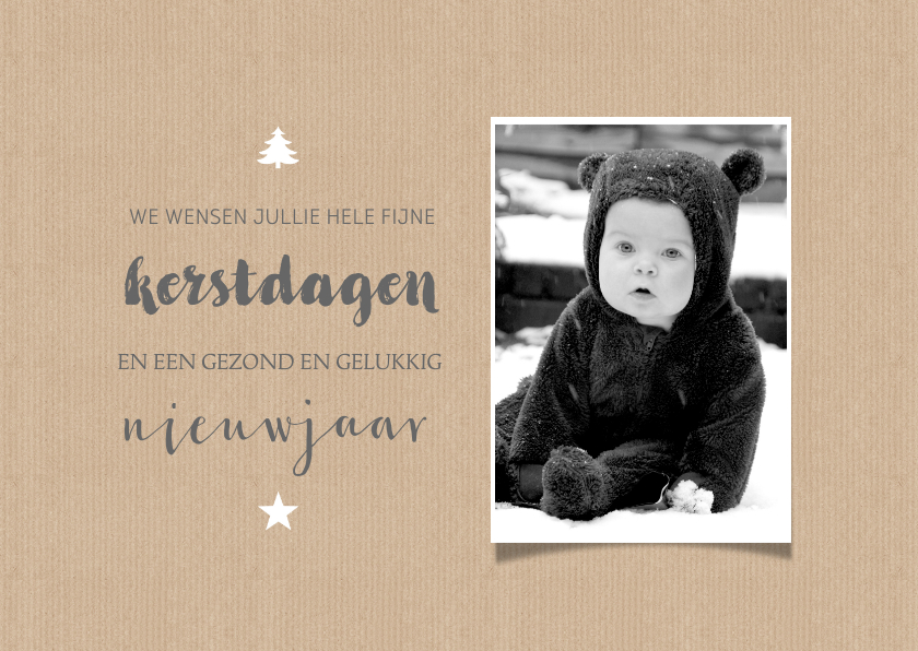 Kerstkaart kraft tekst - BC - Kerstkaarten Kerstkaarten - Kerstkaart kraft tekst - BC