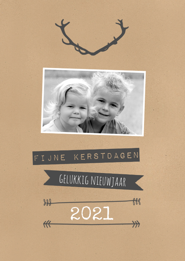 Kerstkaart kraft tekst foto -BC - Kerstkaarten Kerstkaarten - Kerstkaart kraft tekst foto -BC
