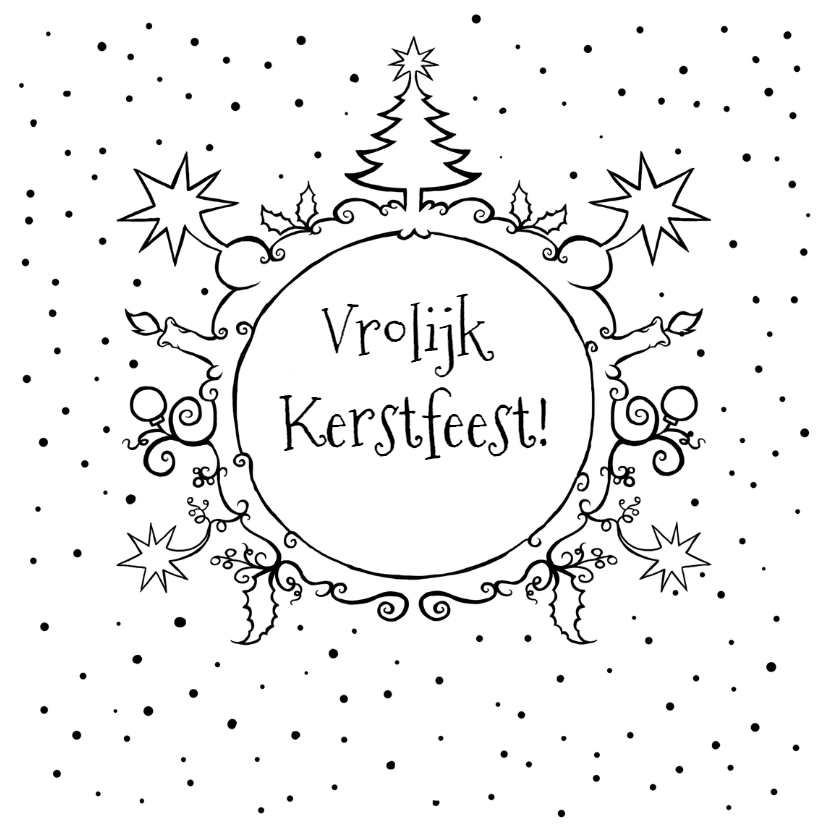 kerstkaart krans-JB - Kerstkaarten Kerstkaarten - kerstkaart krans-JB