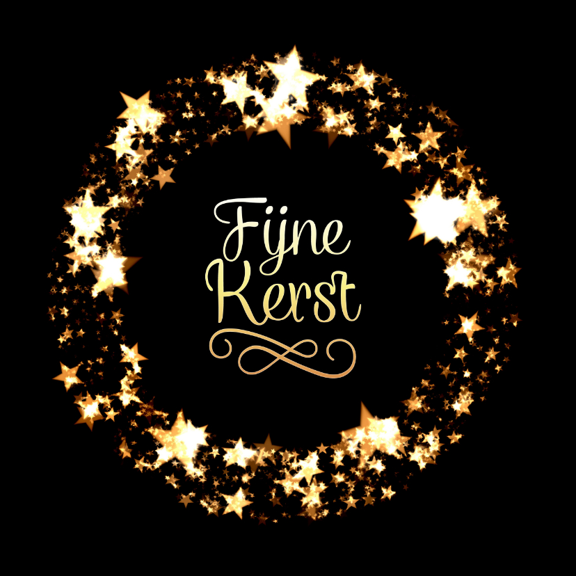 Kerstkaart krans met sterren - Kerstkaarten Kerstkaarten - Kerstkaart krans met sterren