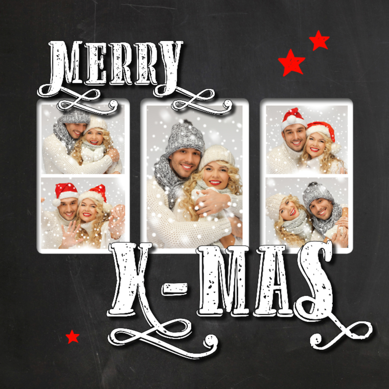 Kerstkaart krijt hip collage SG - Kerstkaarten Kerstkaarten - Kerstkaart krijt hip collage SG