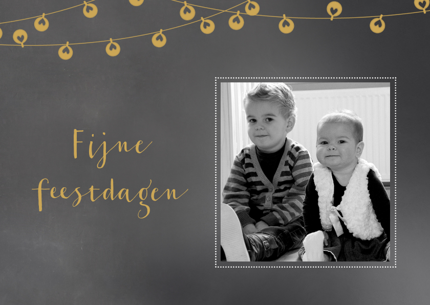 Kerstkaart krijt lampjes - Kerstkaarten Kerstkaarten - Kerstkaart krijt lampjes