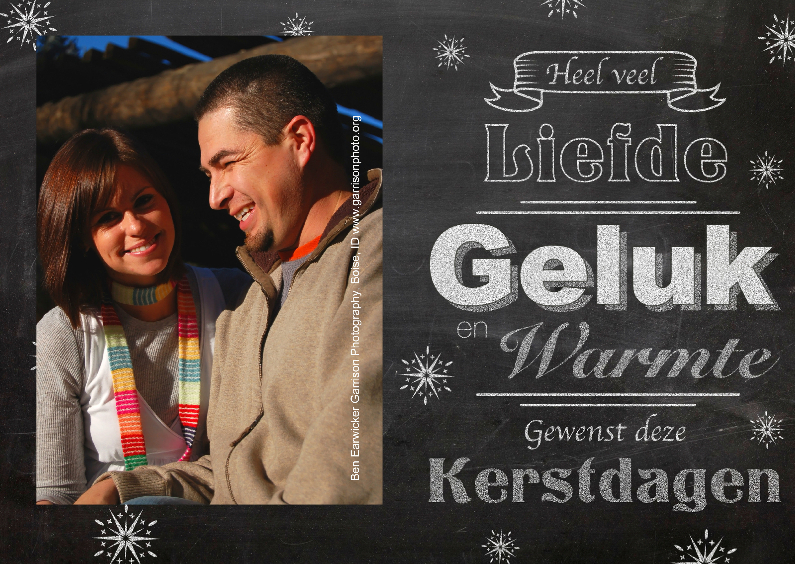 Kerstkaart krijtbord Klassieker - Kerstkaarten Kerstkaarten - Kerstkaart krijtbord Klassieker