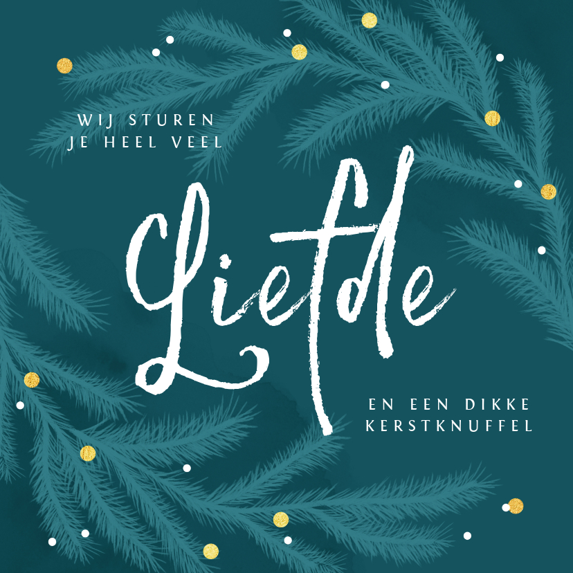 Kerstkaarten - Kerstkaart liefde kerstknuffel moeilijke tijd winter