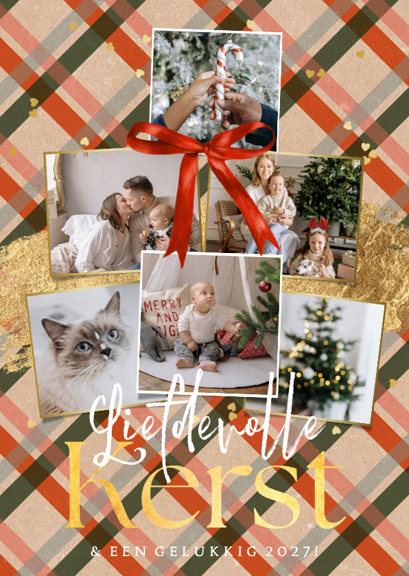 Kerstkaart liefdevolle kerst collage kerstruit goud hartjes - Kerstkaarten Kerstkaarten - Kerstkaart liefdevolle kerst collage kerstruit goud hartjes