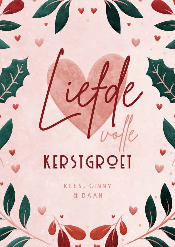 Kerstkaarten - Kerstkaart LIEFDEvolle kerstgroet met vrolijk kader