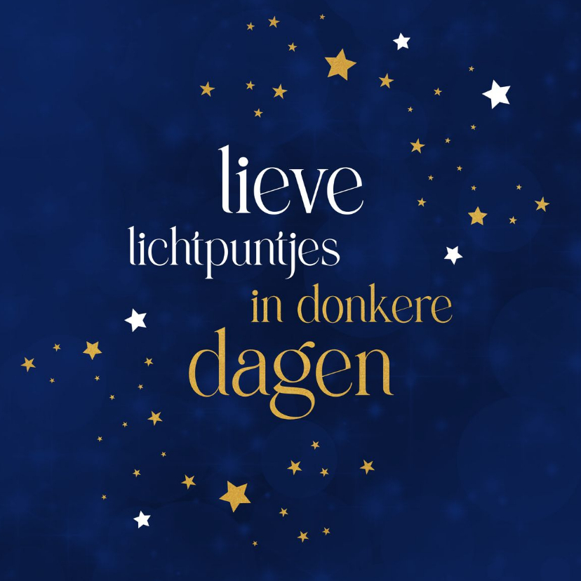 Kerstkaart Lieve lichtpuntjes in donkere dagen - Kerstkaarten Kerstkaarten - Kerstkaart Lieve lichtpuntjes in donkere dagen