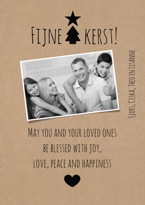 Kerstkaart love, peace and happiness - Kerstkaarten Kerstkaarten - Kerstkaart love, peace and happiness