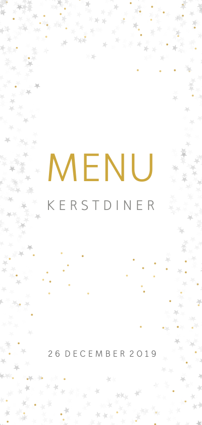 Kerstkaarten - Kerstkaart menukaart voor een sfeervol kerstdiner