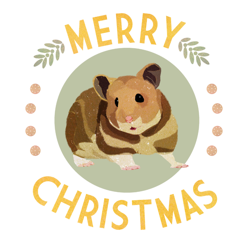 Kerstkaart Merry Hamster - Kerstkaarten Kerstkaarten - Kerstkaart Merry Hamster