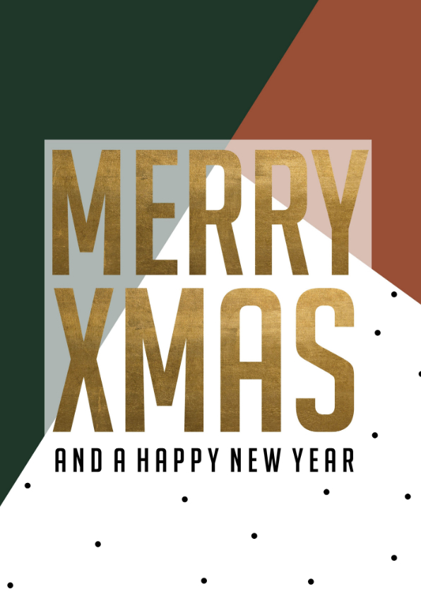 Kerstkaart | Merry Xmas and a happy new year | Groen/rood - Kerstkaarten Kerstkaarten - Kerstkaart | Merry Xmas and a happy new year | Groen/rood