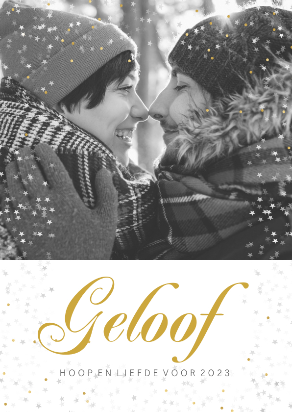 Kerstkaart met geloof, hoop en liefdevolle foto - Kerstkaarten Kerstkaarten - Kerstkaart met geloof, hoop en liefdevolle foto
