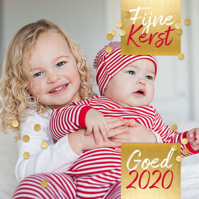Kerstkaart met grote foto met labels - Kerstkaarten Kerstkaarten - Kerstkaart met grote foto met labels