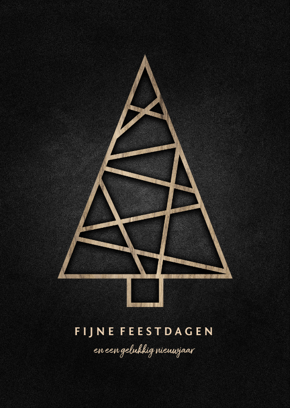 Kerstkaart met houten kerstboom en krijtbord achtergrond - Kerstkaarten Kerstkaarten - Kerstkaart met houten kerstboom en krijtbord achtergrond