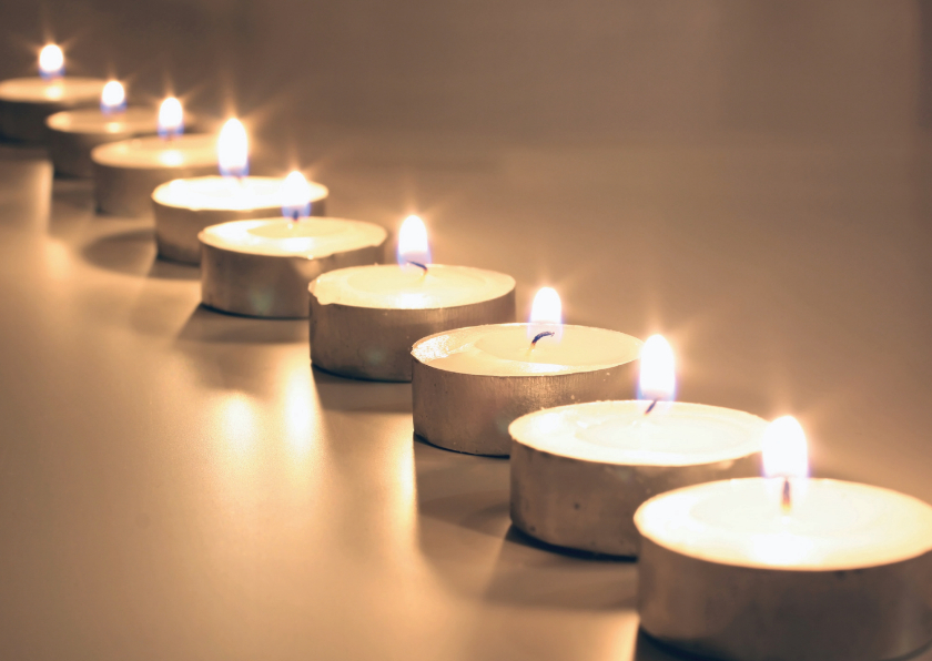 Kerstkaart met kaarslichtjes - Kerstkaarten Kerstkaarten - Kerstkaart met kaarslichtjes