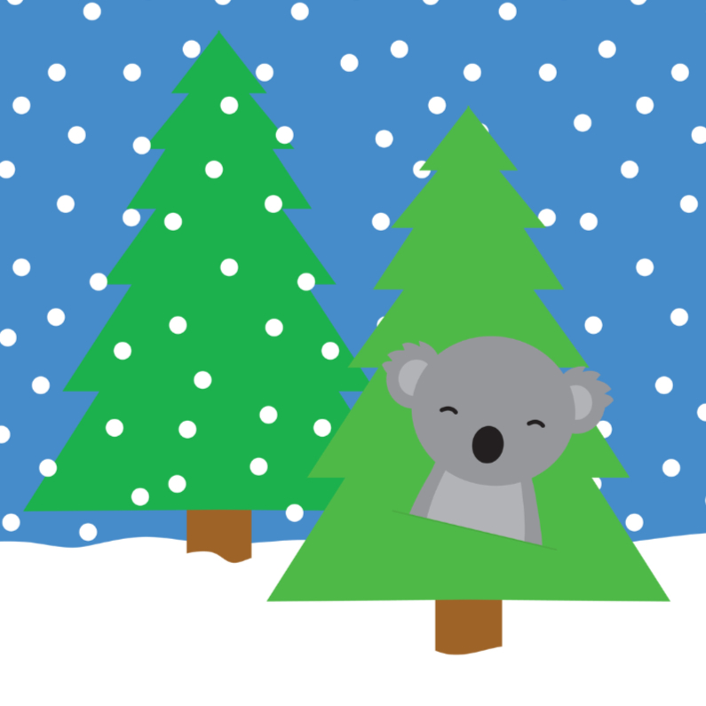 Kerstkaart met Koala in de Sneeuw - Kerstkaarten Kerstkaarten - Kerstkaart met Koala in de Sneeuw