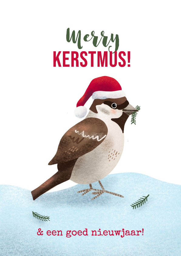Kerstkaart met mus en grapje: merry kerstmus - Kerstkaarten Kerstkaarten - Kerstkaart met mus en grapje: merry kerstmus
