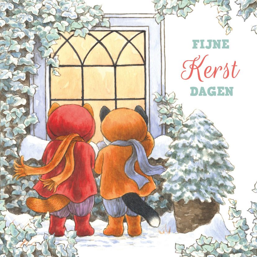 Kerstkaarten - Kerstkaart met poes Molly en Benno