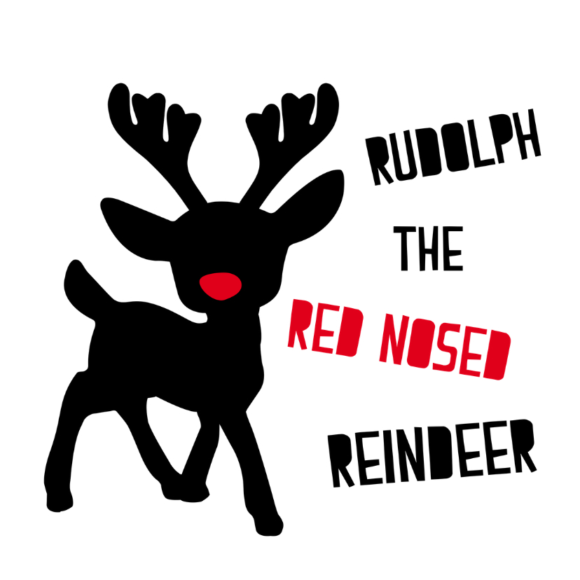 Kerstkaart met Rudolph the red nosed reindeer - Kerstkaarten Kerstkaarten - Kerstkaart met Rudolph the red nosed reindeer