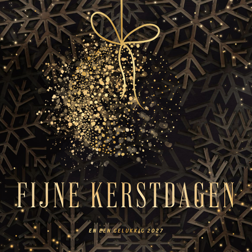 Kerstkaart met sprankelende kerstbal en sneeuwvlokken - Kerstkaarten Kerstkaarten - Kerstkaart met sprankelende kerstbal en sneeuwvlokken