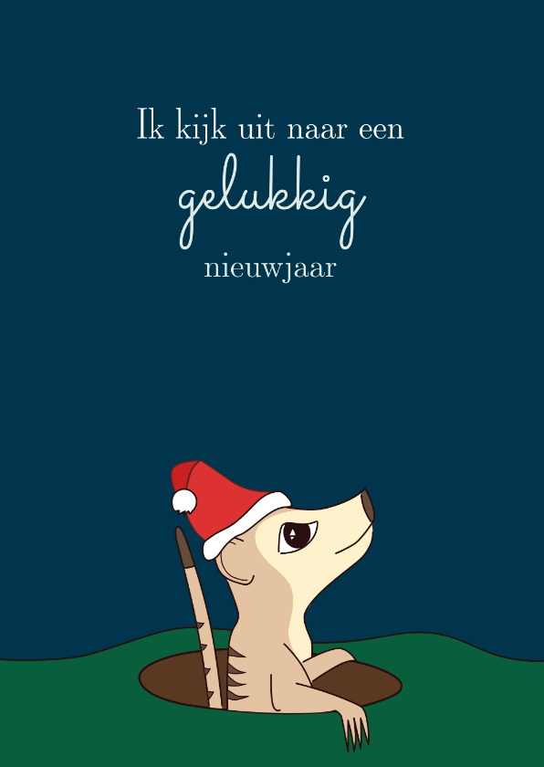 Kerstkaarten - Kerstkaart met stokstaart